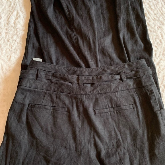 ANTHROPOLOGIE Black Wide Leg Linen Pants 4P - Picture 5 of 9